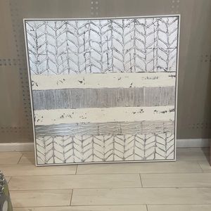 White and Silver Abstract Wall Art